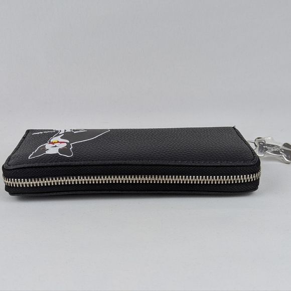 marc tetro Boston Terrier Wallet Clutch Zip Around PVC Saffiano Black NWOT - Picture 11 of 13